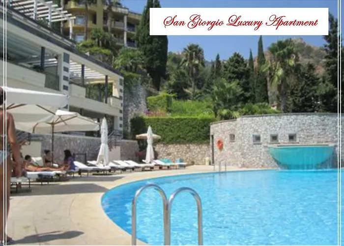 San Giorgio Luxury Apartment Taormina-Panoramic Pool & Parking Space